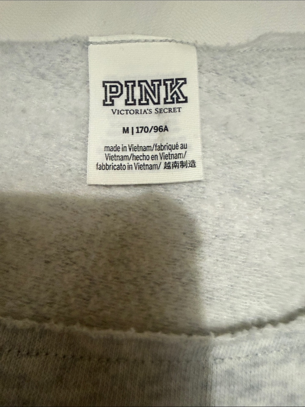 PINK Victoria's Secret Girls' Light Gray Sweat Set with Pastel Rainbow Logo - Picture 2 of 5